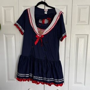 Dreamgirl Navy Dress with Red Details for Halloween